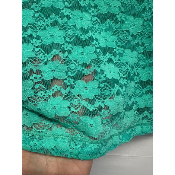 Y2K Aeropostale Teal Lace Sheer Tank Top Small Fairygrunge Coquette - Picture 3 of 7